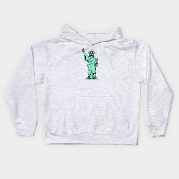 The Dude Lebowski Statue of Liberty Kids Hoodie by GIANTSTEPDESIGN